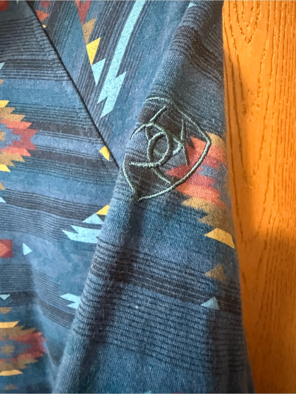 Ariat Blue Aztec Button-Front Pullover - Picture 4 of 6